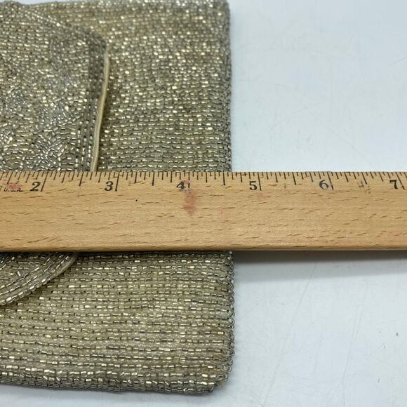 Vintage 60s Richere Bag by Walborg Japan Gold Hand Made Beaded Evening Purse - Picture 8 of 10
